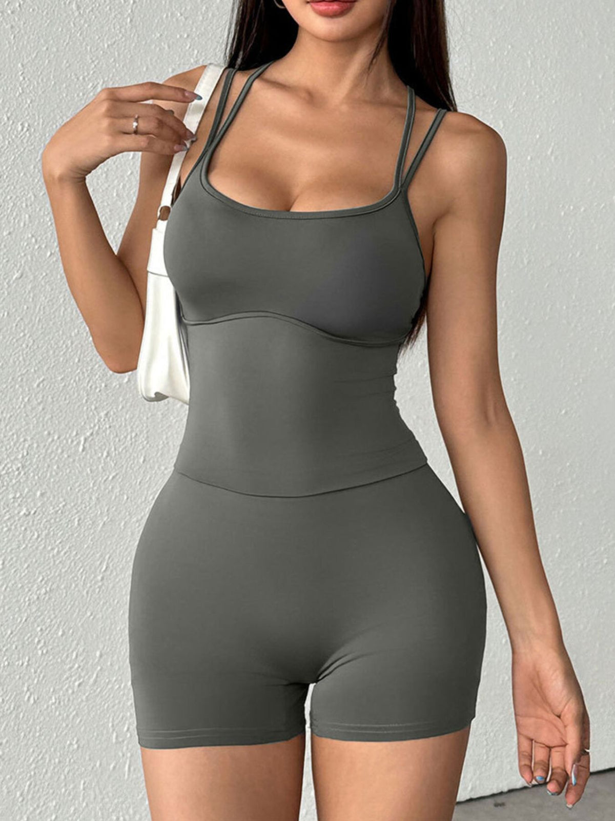 Lia Double-Strap Romper by Bella Mia Fashion - view 3