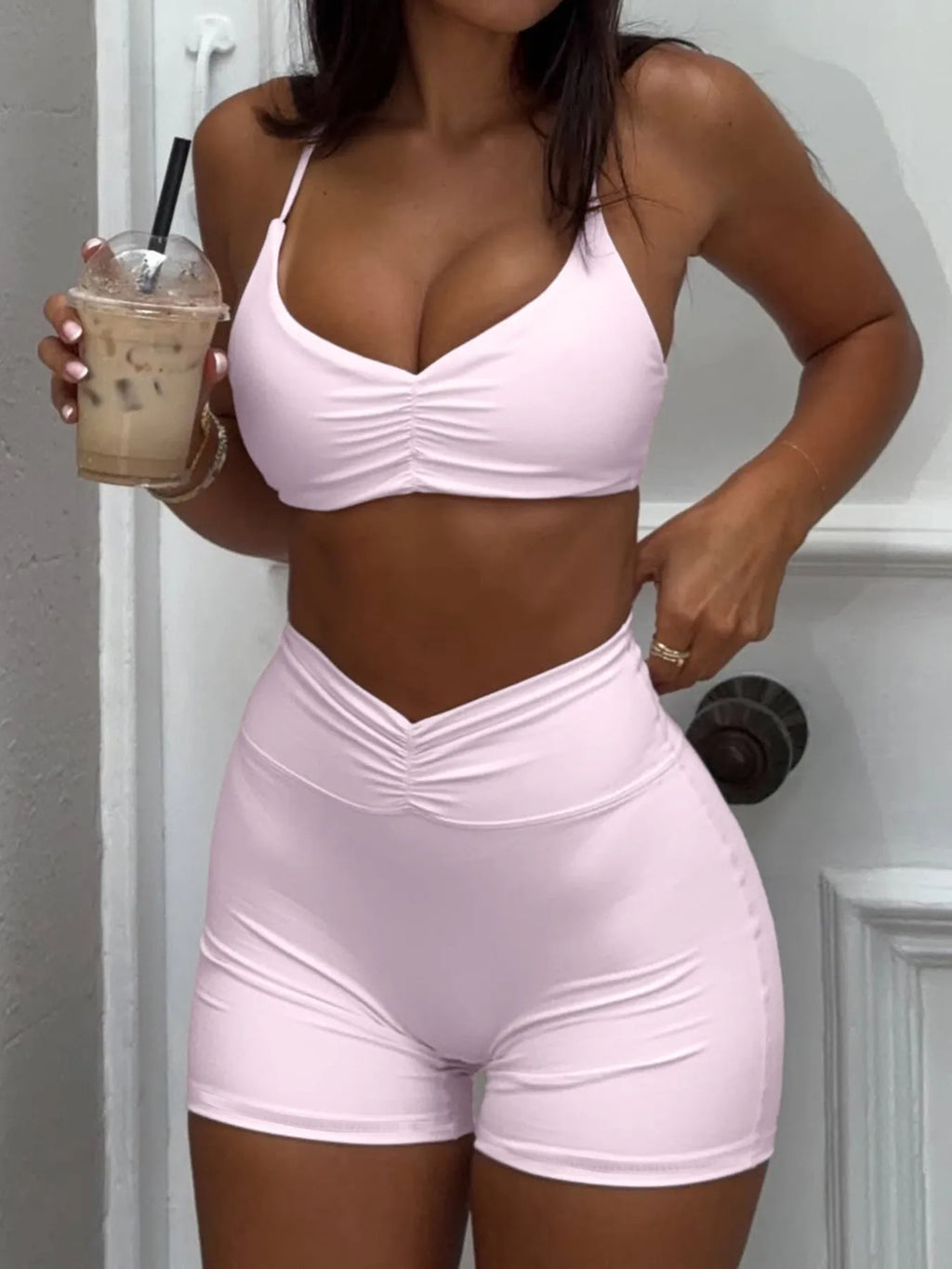 Rosa Ruched Bra & Short Set by Bella Mia Fashion
