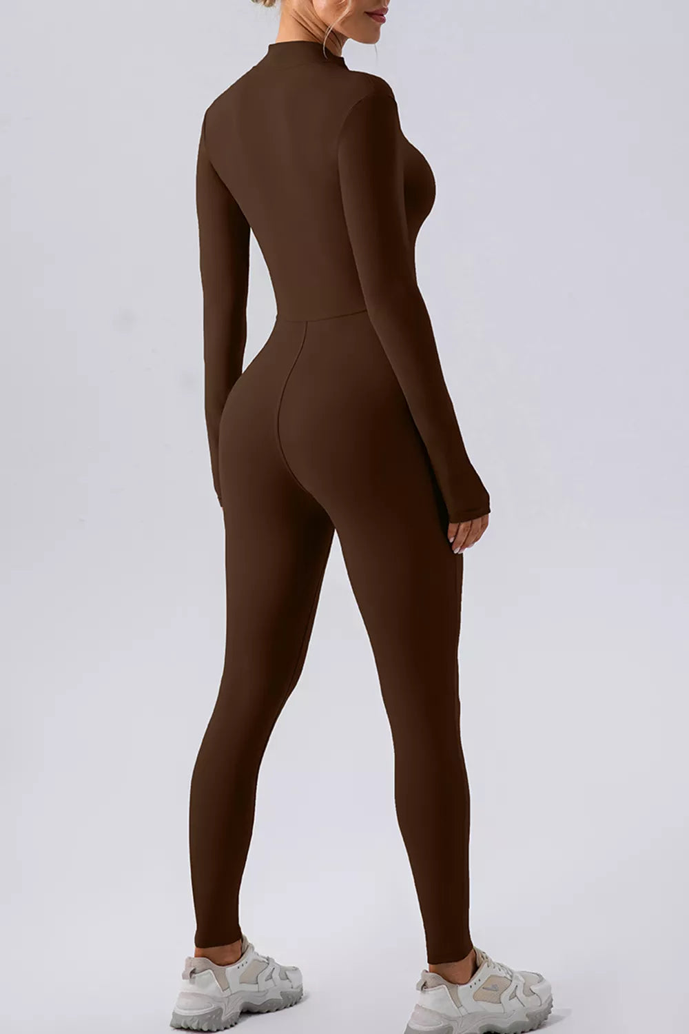 Alessia Half-Zip Mock Neck Jumpsuit by Bella Mia Fashion - view 2