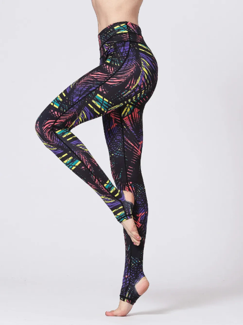 Luna Printed Stirrup Leggings by Bella Mia Fashion - view 2