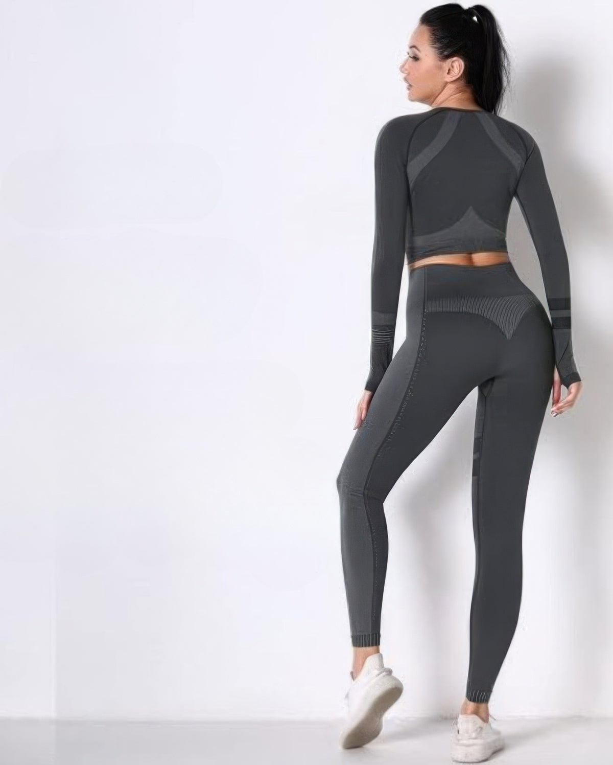 Viola Seamless Long Sleeve Legging Set – Black – view 6