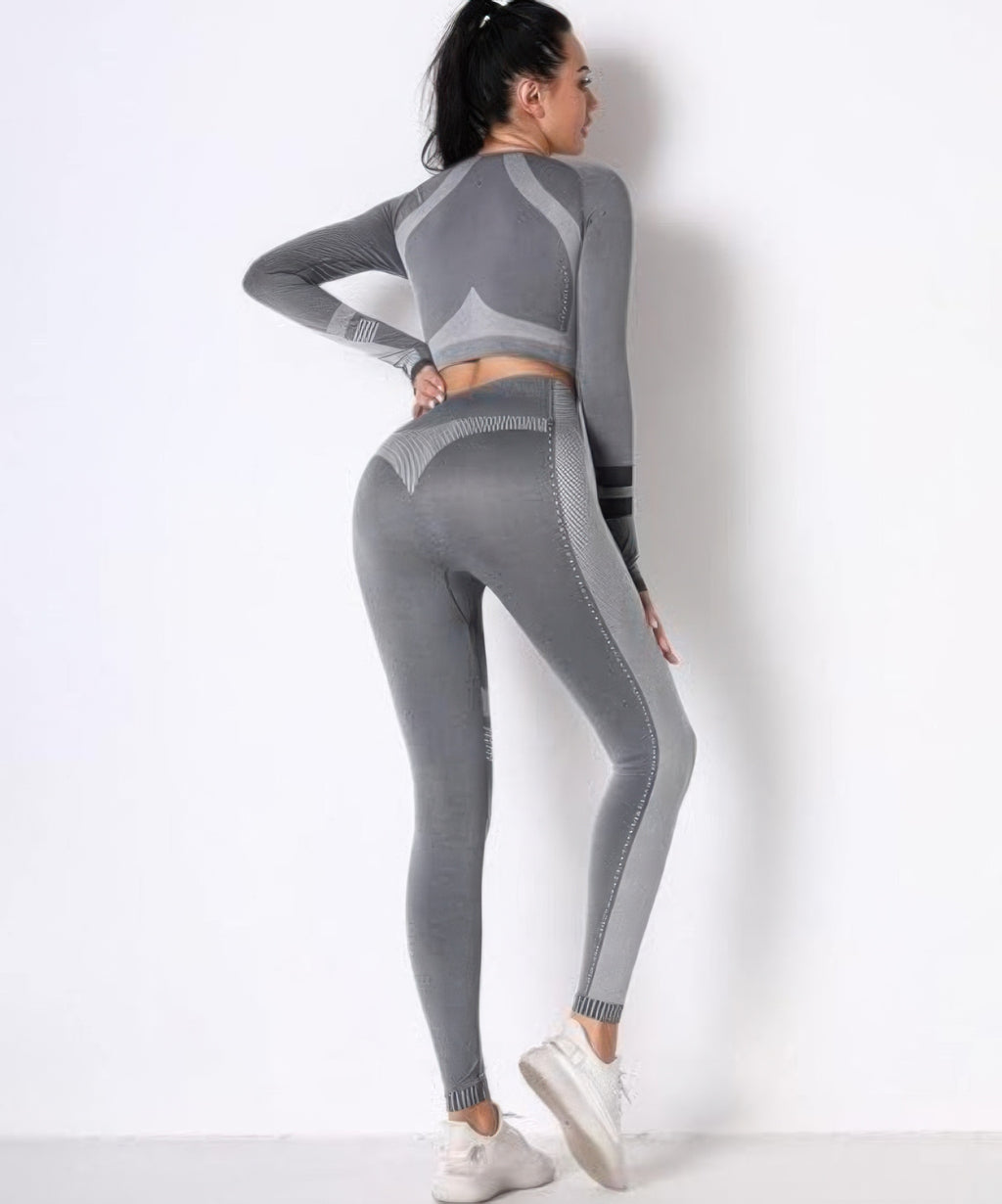 Viola Seamless Long Sleeve Legging Set – Dark Grey – view 6