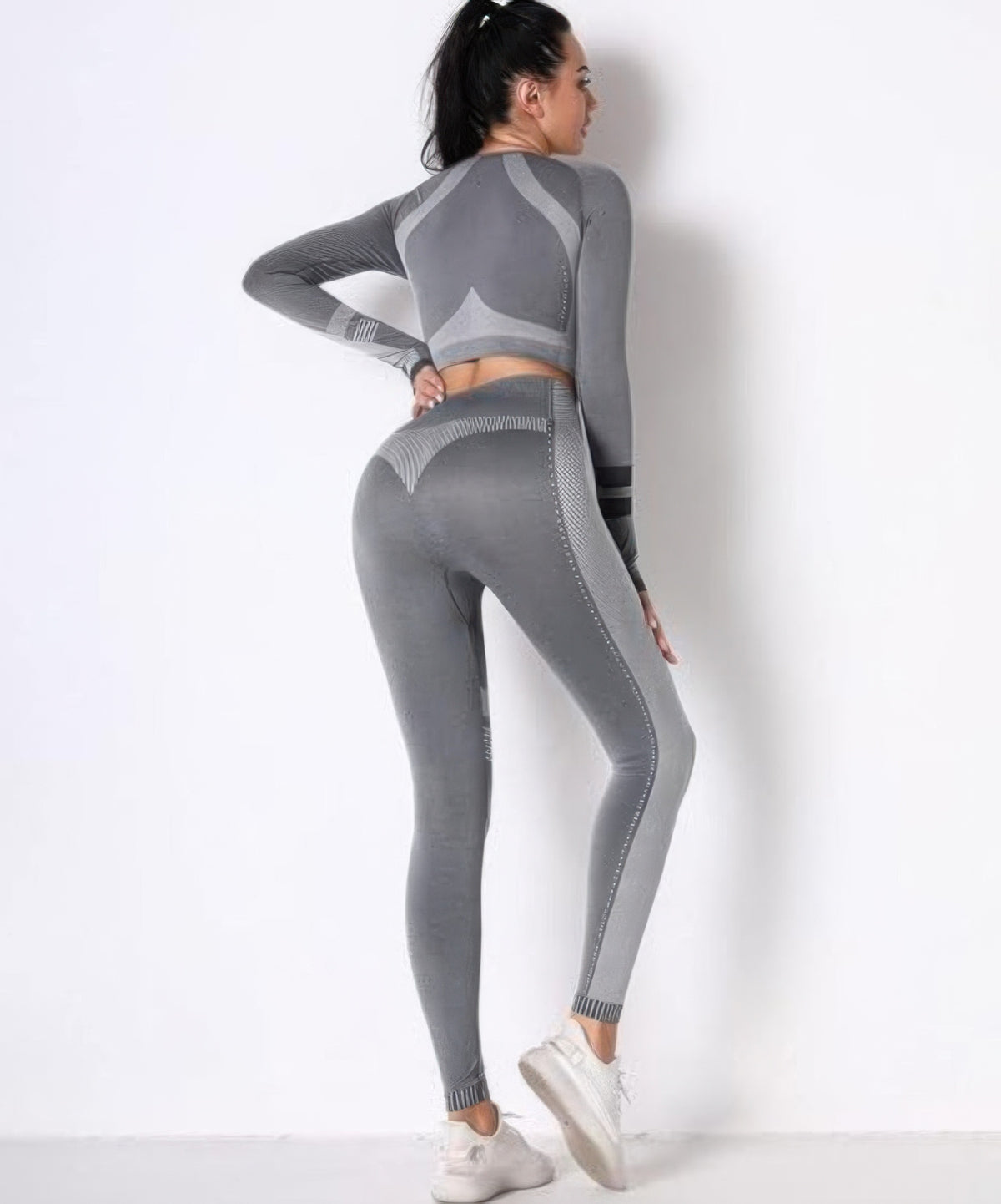 Viola Seamless Long Sleeve Legging Set – Dark Grey – view 6