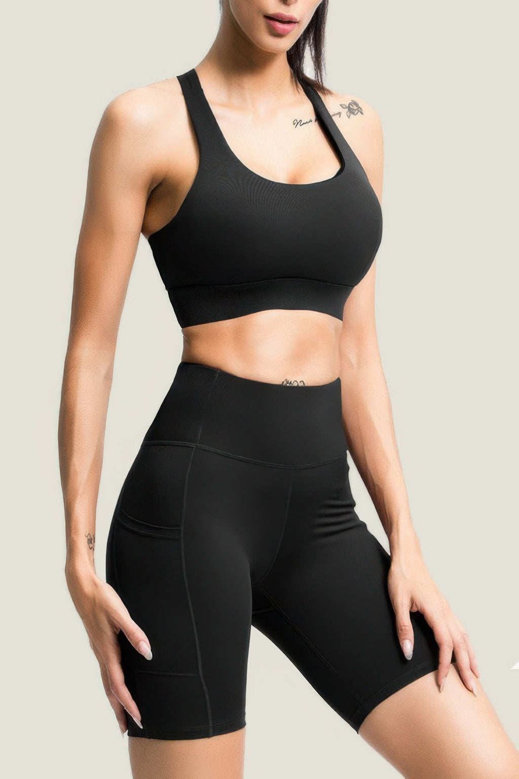 Marina Cross-Back Biker Short Set – view 6
