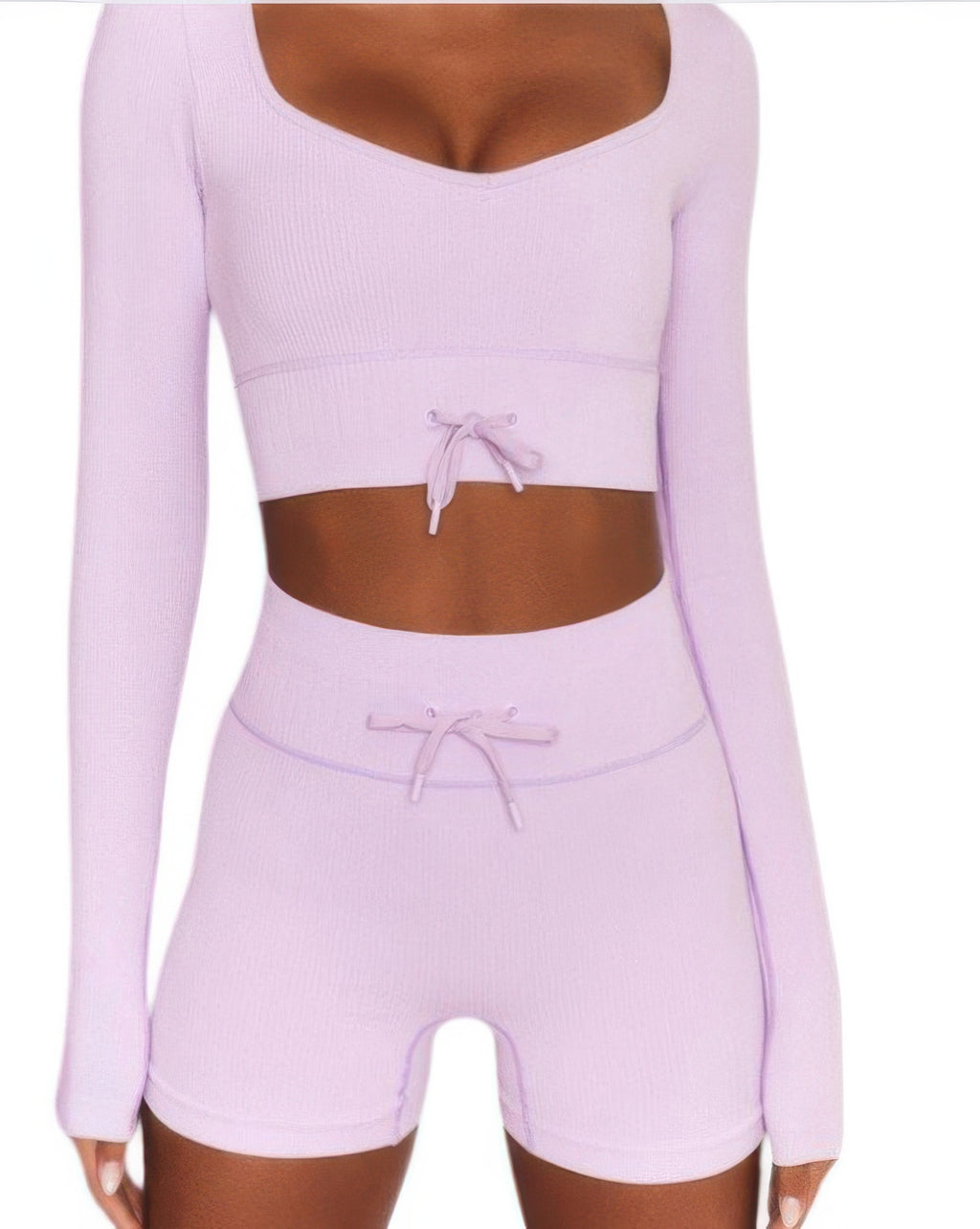 Beatrice V-Neck Long Sleeve Short Set – view 2