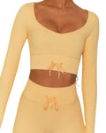 Beatrice V-Neck Long Sleeve Short Set – view 5