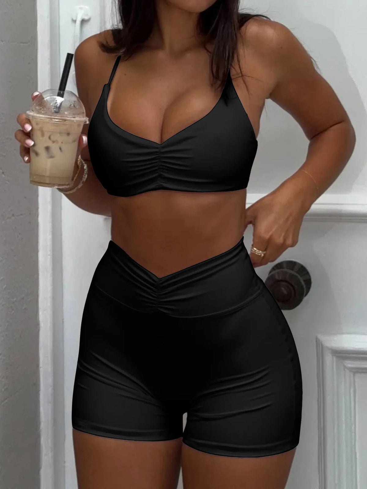 Rosa Ruched Bra & Short Set by Bella Mia Fashion - view 5